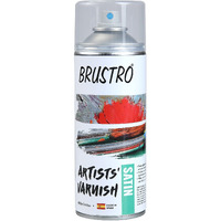 Brustro Artist's Varnish Spray Can|400Ml|Satin Finish|Perfect Coating On Acrylic Painting,Watercolours,Oil Paints,Non-Yellowing,Non Toxic,Transparent,Canvas,Paper, Artwork Protection.