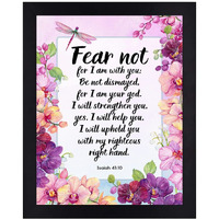 Interio Crafts Bible Verse Wall Frames - Positive Bible Quotes For Home Or Office Wall Decor - God Verse Framed Poster - Isaiah 41:10 - Synthetic Wood - 13 X 10 Inches