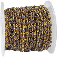 Embroiderymaterial Beaded Chain Rondelle Bead Chain For Jewellery Making (1Mtr, Greyish Purple)