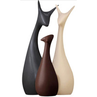 The Bright Storey  Deer Family Of 3 Ceramic Decoration Crafts, Suitable For The Decoration Of The Living Room, Study, Tv Cabinet, Wine Cabinet