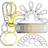 Diy Crafts 30X, Antique Bronze, Metal Keychain Clips And Rings, Keychain Hooks With Key Rings For Lanyard, Key, Jewelry, Art Crafts, Jewelry Making Diy Kit Gold (30X, Antique Bronze)