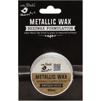 Little Birdie Metallic Wax - Antique Gold (20Ml) | Metallic Finish For Textured Surfaces & Craft Projects
