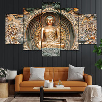 Perpetual Wall Paintings For Home Decoration - Set Of 5, 3D Scenery Wall Painting For Living Room Large Size With Frames For Wall Decor And Home Decoration, Hotel, Office (125 Cm X 60 Cm) B6C