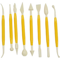 Asian Hobby Crafts Plastic Carving Modelling Tools High Quality Double Heads Pottery Clay Ceramic Polymer Paper Mache Sculpture (8 Pieces)