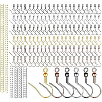 Diy Crafts 100 Grm, Bright Gold, 30 Pcs French Wire Earring Hooks Fish Hook, 1050+ Jump Rings Jewelry Findings, For Jewelry Making Key Rings Necklace Repair (100 Grm, Bright Gold)