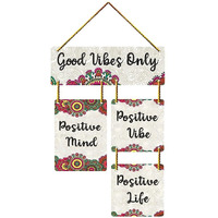Positive Vibe Lifestyle Good Vibes Only Decorative Wooden Wall Hanger For Living Room | Bedroom | Home Decor | Office | Gifts (Wh2904)