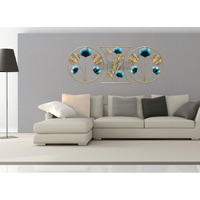 Dewogift Metal Wall Decor | Geometric Pattern Gingko Leaf Metal Wall Art | Metal Wall Decor For Living Room | Office Wall Decor | Metal Wall Decor For Bedroom | Metal Art Wall Decor (Set Of 3)