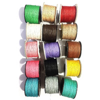 Omx 15 Rolls, 0.5Mm 100 Mtr Each Colour (15 Colour Mix) Total 1500 Mtr. Waxed Cotton Cord For Jewellery Bracelets, Anklet, Beading,