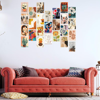 Cvanu 25Pcs Boho Wall Collage Kit Printed Poster With Glue Dot Tape For Wall Decor (6Inchx4Inch)_202307-91/2