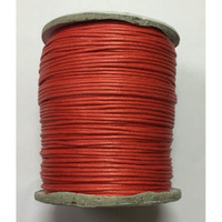 Omx Red Colour Waxed Cotton Braided Cord Wax Polished Macrame Beading Artisan String 100 Mtr Spool (1Pc, 1 Mm)