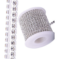 Diy Crafts Design No # 5, 20 Yards Crystal Rhinestone, Crystal Rhinestone Close Chain Trimming Claw Chain Jewelry (Design No # 5, 20 Yards Crystal Rhinestone)