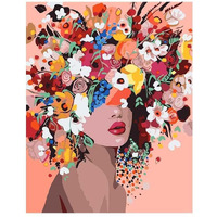 Retailio 5D Diamond Painting By Number Kits Full Drill Rhinestone Embroidery Cross Stitch Pictures Arts Craft For Home Wall Decor,Flower Girl-11.8X15.8In