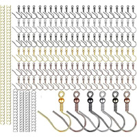 Diy Crafts 500 Grm, Bright Silver, 30 Pcs French Wire Earring Hooks Fish Hook, 1050+ Jump Rings Jewelry Findings, For Jewelry Making Key Rings Necklace Repair (500 Grm, Bright Silver)