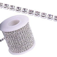 Diy Crafts Design No # 3, 11 Yards Crystal Rhinestone, Crystal Rhinestone Close Chain Trimming Claw Chain Jewelry (Design No # 3, 11 Yards Crystal Rhinestone)