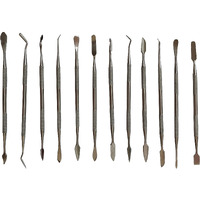 Catchex Stainless Steel Wax Carving Tools Double Ended Spatulas/Carvers - Set Of 12,(Silver)