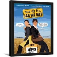 Chaka Chaundh - Jab We Met - Kareena Kapoor | Shahid Kapoor Framed Poster - Bollywood Hindi Cinema Movies Poster - (14 X 11 Inches)
