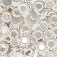 Embroiderymaterial 100 Pcs Acrylic Embroidery Mirrors For Craft, Diy, Dress Designing, Jewellery Making, Saree Embellishments & Decorative Projects (White, 18Mm)