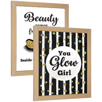 Chaka Chaundh - Saloon Wall Frames - Saloon Wall Poster - Beauty Parlour Wall Decoration Framed Poster - Hair Salon Wall Decoration Poster - (14 X 11 Inches) Set Of 2
