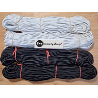 Dvabeautyshop Round Elastic Band For Scrunchies Making, 100 M Length, 1.5-2.0 Mm Width, Strong And Stretchy (Black, White)