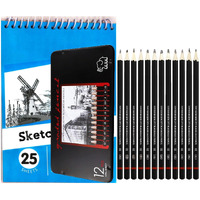 Corslet Pack Of 13 Artist Pencil For Sketching Pencils Drawing Pencil Set For Artists 12 Pc Sketch Pencil B 2B 3B 4B 5B 6B 7B 8B Hb H 2H F In Metal Case Drawing Pencils With 25 Sheets A5 Sketchbook