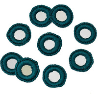 Embroiderymaterial Crochet Rings For Craft, Decoration And Embroidery (20Mm, Teal Blue, 100 Pieces)