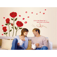 Jaamso Royals Vinyl Flowers Wall Sticker, 0.03 X 47.24 X 29.52 Inches, Multicolour