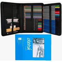 Corslet 72 Pcs Art Pencil Sketch Kit Drawing For Artists Kit Graphite Colored Charcoal Sketch Book Stumps Eraser Sketching Kit For Artist Drawing