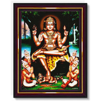 Pavan Photo Laminations Lord Dakshinamurthy Yoga Dakshinamoorthy Wall Painting Framed Home Decor (Wood,Matte,Brown,Big Size,10 X 12 Inch) B270M