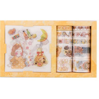 Zeruci Yellow Days Washi Craft Masking Tape & Sticker Gift Box | 10 Washi Rolls & 10 Washi Sticker Sheets | For Diy, Bujo Journal, Scrapbook, Dear Diary