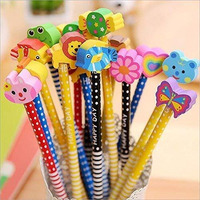 Parteet Cartoon Printed Pencils With Eraser For Kids (Pack Of 24)