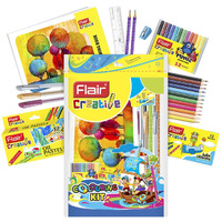 Flair Creative Series Coloring Kit | Combination Smart Kit For Your Creative Need | Non-Toxic & Safe For Childrens | Kids Coloring Set | Stationery Kit Ideal For Gifting | Set Of 1 Kit