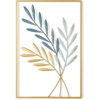 Matson Gold Metal Wall Art Decor,Gold Leaf Wall Hanging Decoration, Metal Wall Art Home Decor For Living Room Office Bedroom Hotel