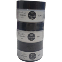 Craftangles Texture Paste Starter Pack - White, Black And Clear (50 Ml Each)