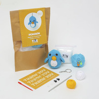 Tok The Original Knit Beginner's Crochet Kit- Penguin - Blue White & Yellow, Yarn