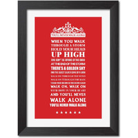 Tenorarts Liverpool Football Club You'Ll Never Walk Alone Laminated Poster Framed Paintings With Matt Finish Black Frames (9 X 12 Inches)