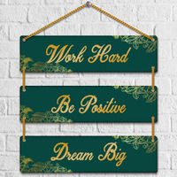 Yey Wooden Wall Hanging For Home Decor | Office | Living Room | Bedroom | Quotes Decorative Items (3 Piece Wall Hanging, Multicolor) (Work Hard)