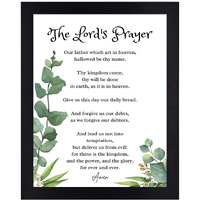 Interio Crafts The Lord's Prayer - Bible Verse Wall Frames For Home Or Office Wall Decor - Printed God's Prayer With Frame - Synthetic Wood - 13 X 10 Inches