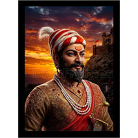 Divaframes Chhatrapati Shivaji Maharaj Photo Frame, Wooden Artwork For Home, Wall Hanging, Office Decor, Religious Picture For Living Room, Gift, 10 X 13 Inch