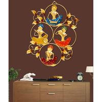 Anshika International Antique 4 Musician Metal Wall Art Frame, Wall Hangings For Home Decoration, Wall Sculpture For Living Room, Wall Hanging Decorative Items (Size: 24X17In)