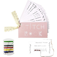 Patpat Embroidery Stitch Guide Brochure With Needle & Threads Beginners Stitch Skill Guide Book Diy Creative Sewing Practice Cards Set, Portable Mini Sewing Book Craft Kit For Embroidery And Sewing