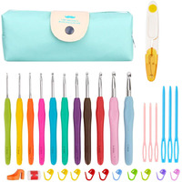 Elephantboat 31Pcs Crochet Kit, Full Size Crochet Needles Knitting Craft Weaving Yarn Sewing Tools Kit, With 11 Colorful Soft Grip Crochet Hooks 2Mm-8Mm, Scissor, Tape Measure, Markers, Etc.