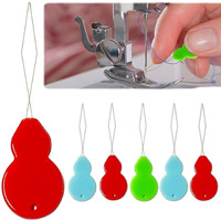 Rianz Needle Threaders, Plastic Needle Threaders For Hand Sewing, Gourd Shaped Sewing Machine Needle Threaders, Threader For Small Eye Needles, Embroidery, Diy Arts (Multi-Color Pack Of 5)