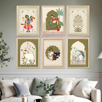 Artifly - Pichwai Art Framed Wall Painting For Living Room Bedroom Office Room Decor - Premium Pichwai Paintings For And Wall Decor (Design 4, 10X13 Inch, Standard Packaging)