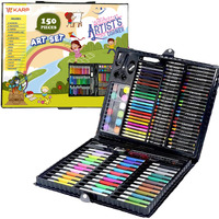 Karp Children Deluxe Art Drawing Set For Kids Case Art And Craft Supplies Drawing And Painting Set Great Gift (150Pcs -Black)