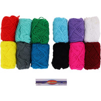 Tarni 12 Pcs Combo Wool Ball. Hand Knitting Art Craft Soft Fingering Crochet Hook Yarn, Needle Knitting Thread Dyed. (12 Pc Combo),25 Gram,Multicolor