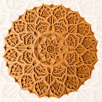 Gloridec Wooden Multilayered 3D Decorative Mandala Wall Decor | Decorative Round Mandla Wall Art For Living Room Wall Hanging Home Decor | Rm08 (12" X 12" Inch)