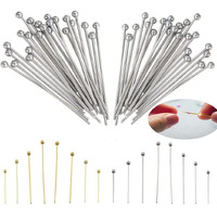 Diy Crafts 200 Gram, Light Grey Silver, Brass Ball Head Pins 16Mm -30Mm Mixed Colors Wire Headpins For Jew (200 Gram, Light Grey Silver)