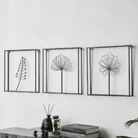 Framing Hub Metal Wall Decor Leaf Wall Hanging Decoration, Set Of 3 Metal Wall Art Home Decor For Living Room Office Bedroom Hotel (Design - 6)
