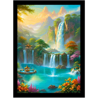 Divaframes Flowing Water Painting For Vastu, Waterfall Painting, Wall Decor For Good Vibes & Spiritual Harmony (10 X 13 Inch)