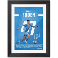 Tenorarts Phil Foden Poster Frame City Laminated Photo Print Framed Painting With Matt Finish Black Texture (12 Inches X 9Inches)